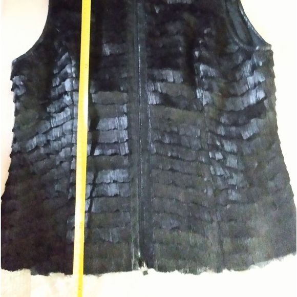 600 West Women's Black Layered Lock Zipper Vest Size XL - Picture 3 of 8